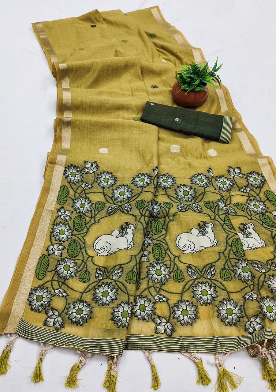 Soft Pure Muga Cotton Sarees