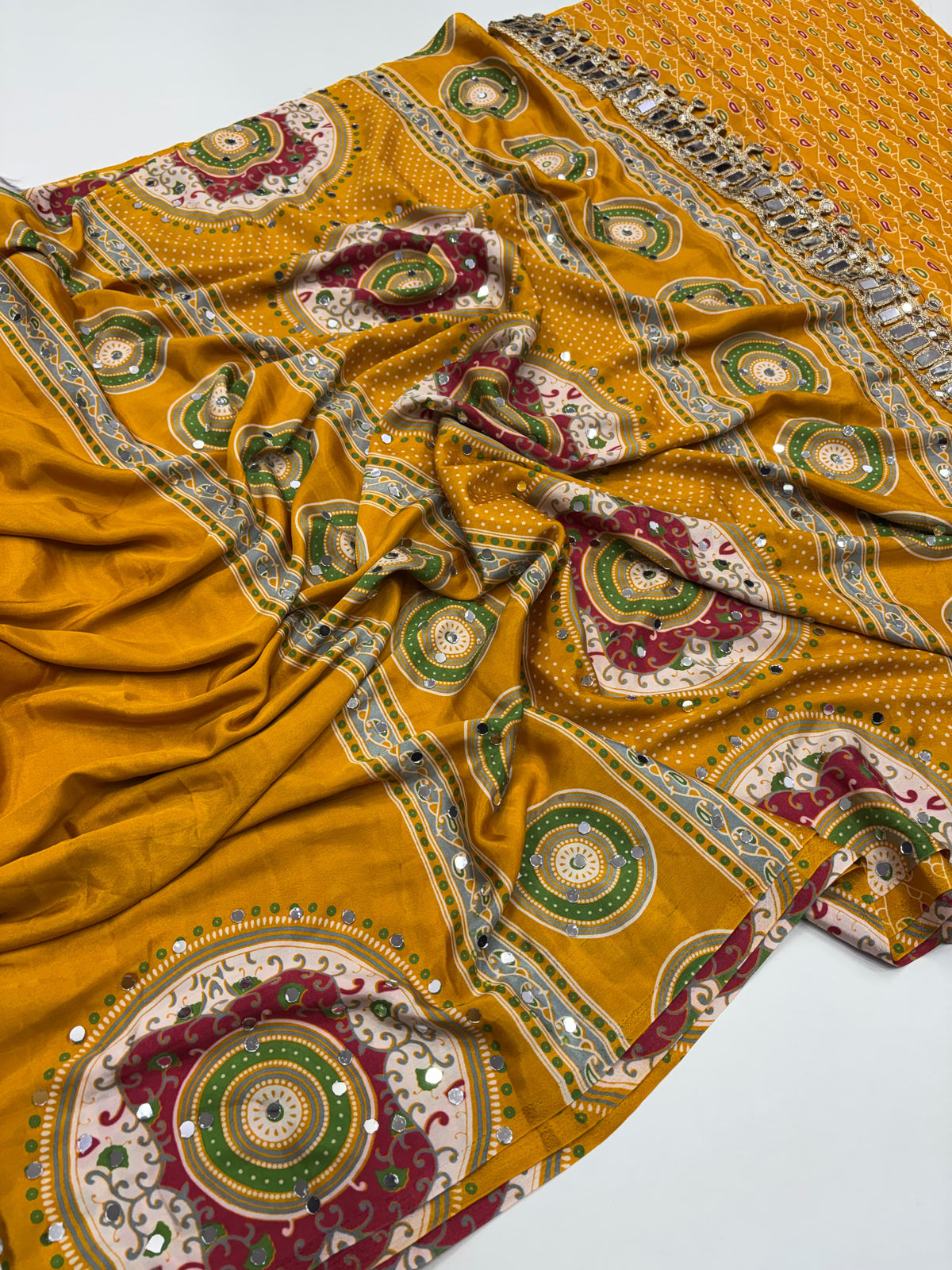 Pure Ajrakh Sartin Viscouse Silk Sarees