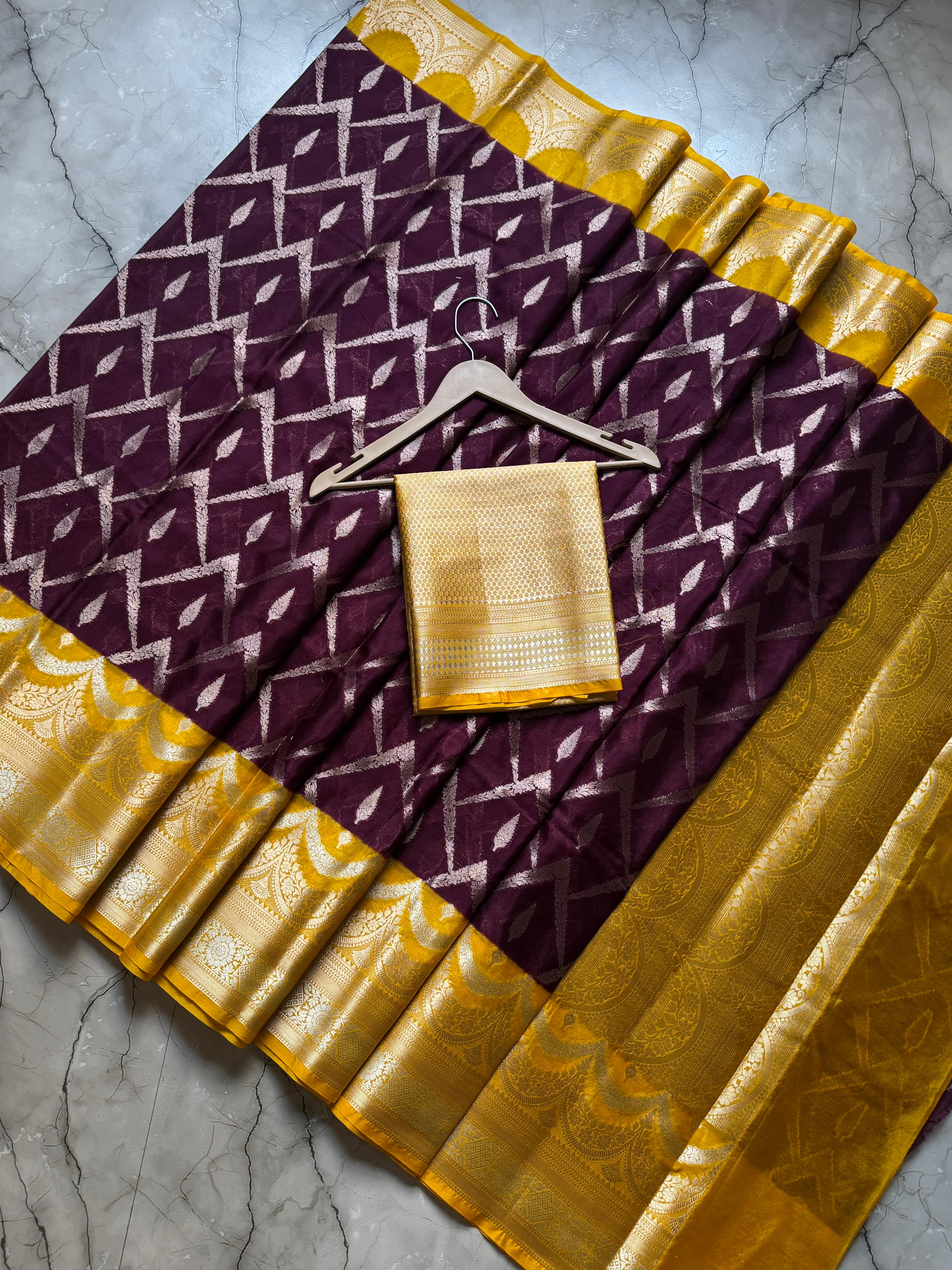 Banarasi Handloom Semi Georgette Saree