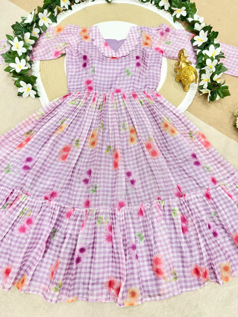 Pure Kota Cotton Designer Frocks