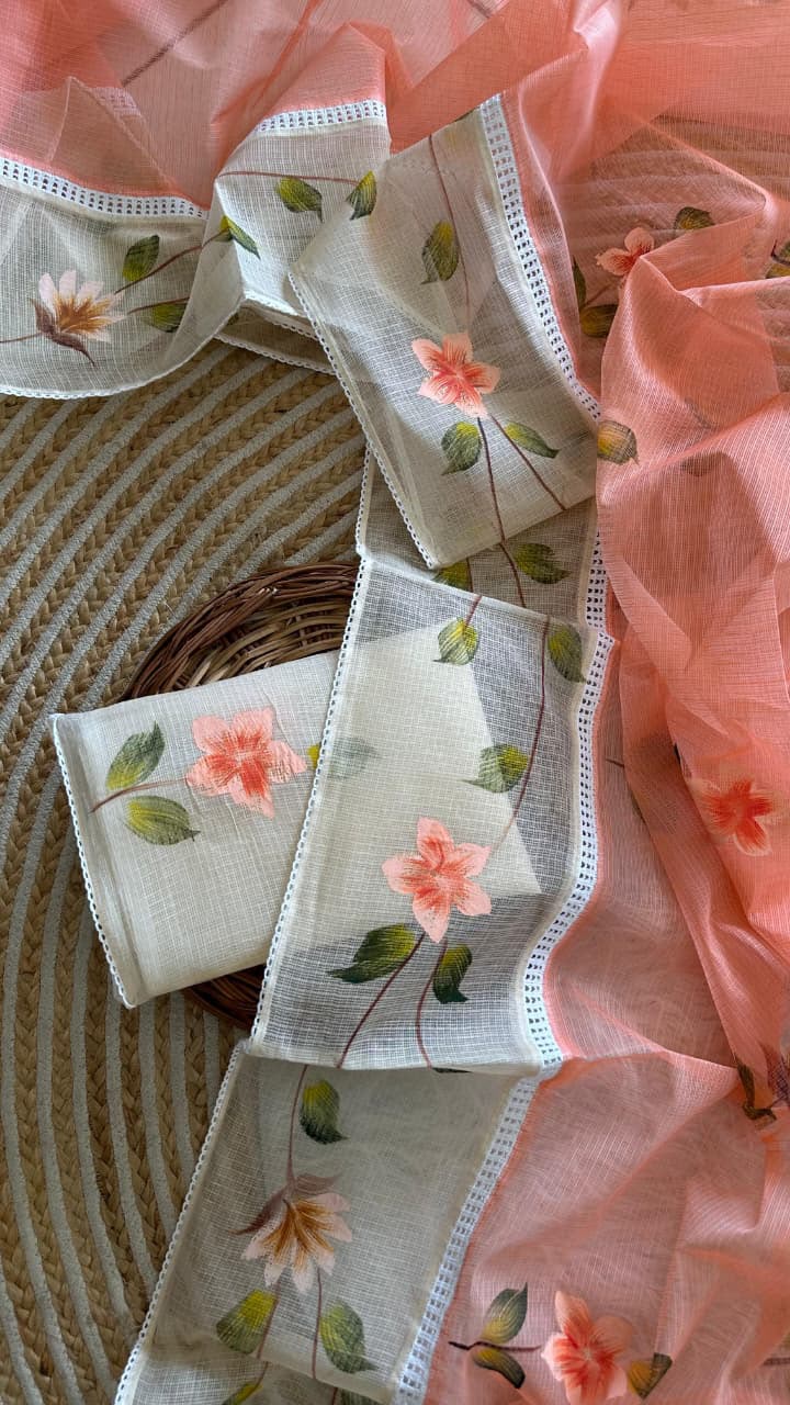 Pure kota hand-painted sarees