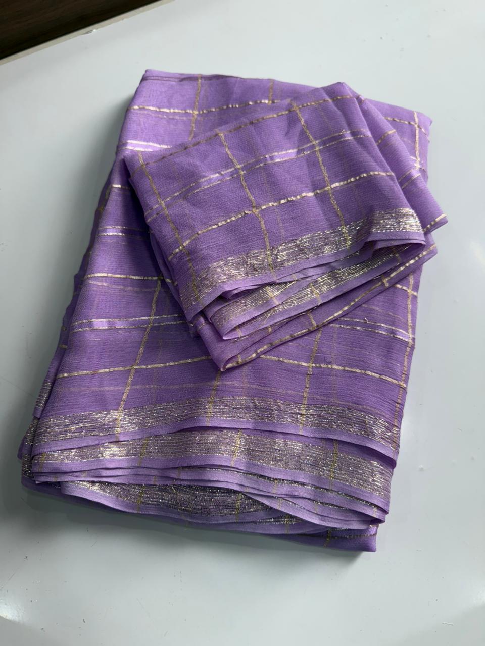 Viscose Georgette Saree With Running Viscose Blouse