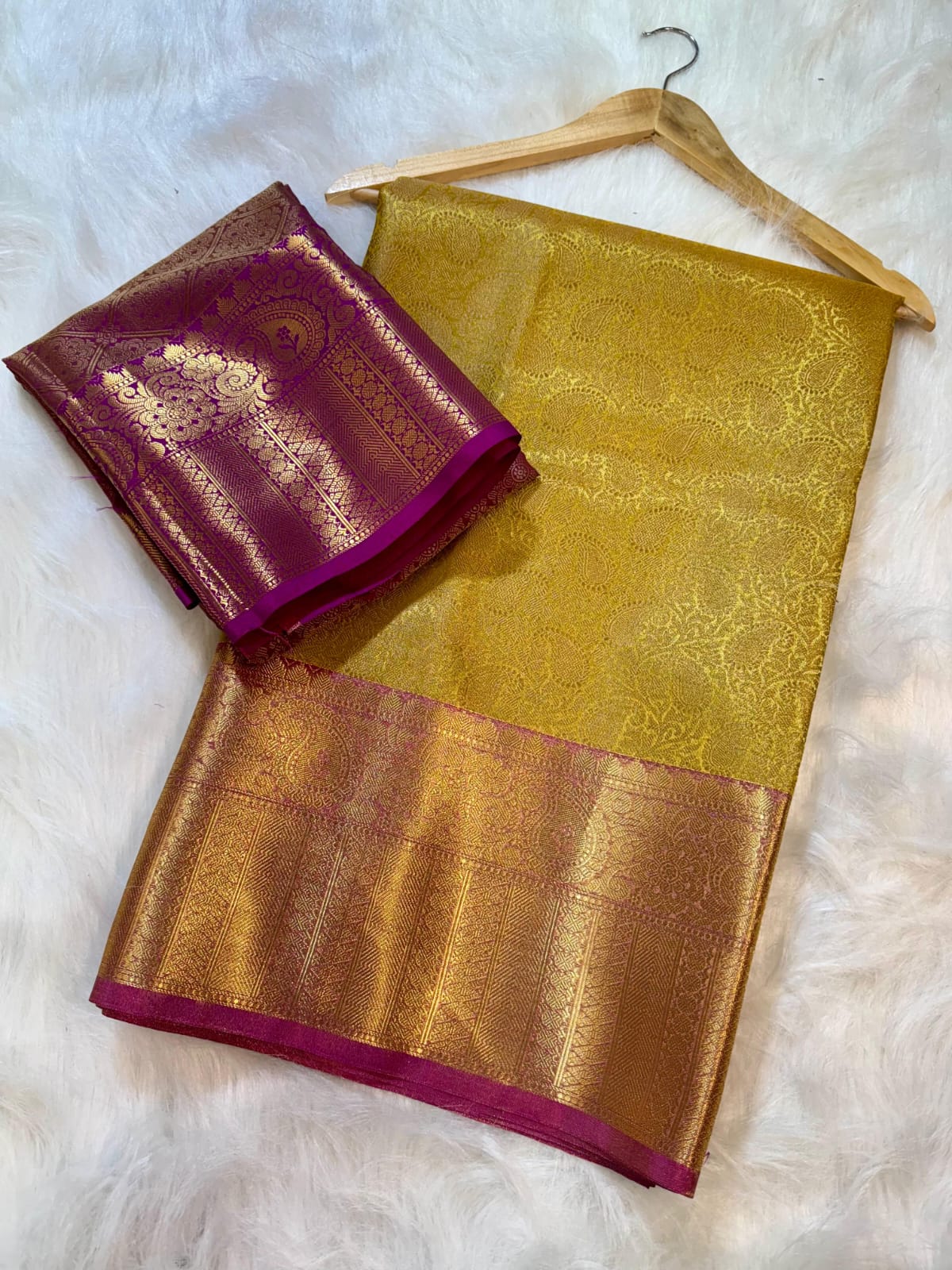 Gold Banarasi Tissue Silk Saree