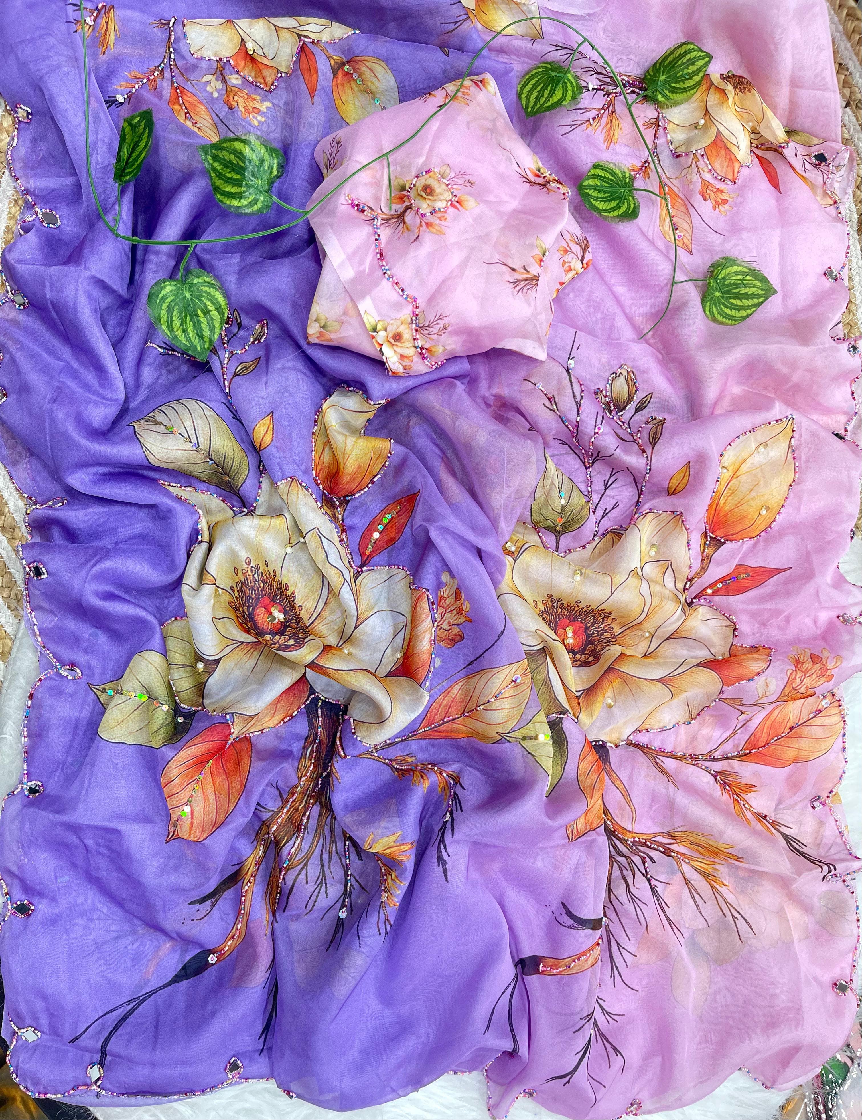Pure soft tebby designer sarees
