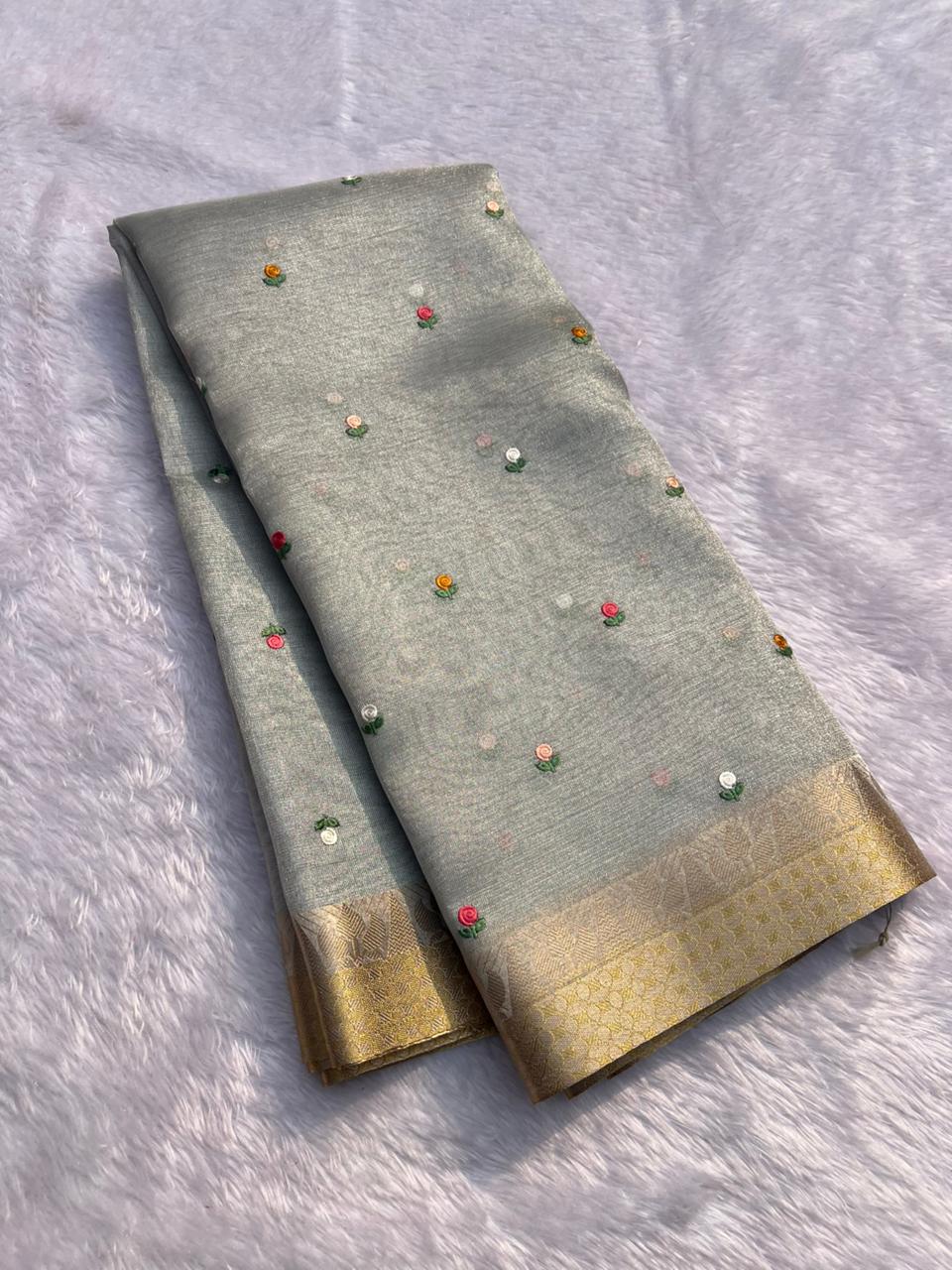 Banarasi Premium Soft Tissue Saree with Tassels