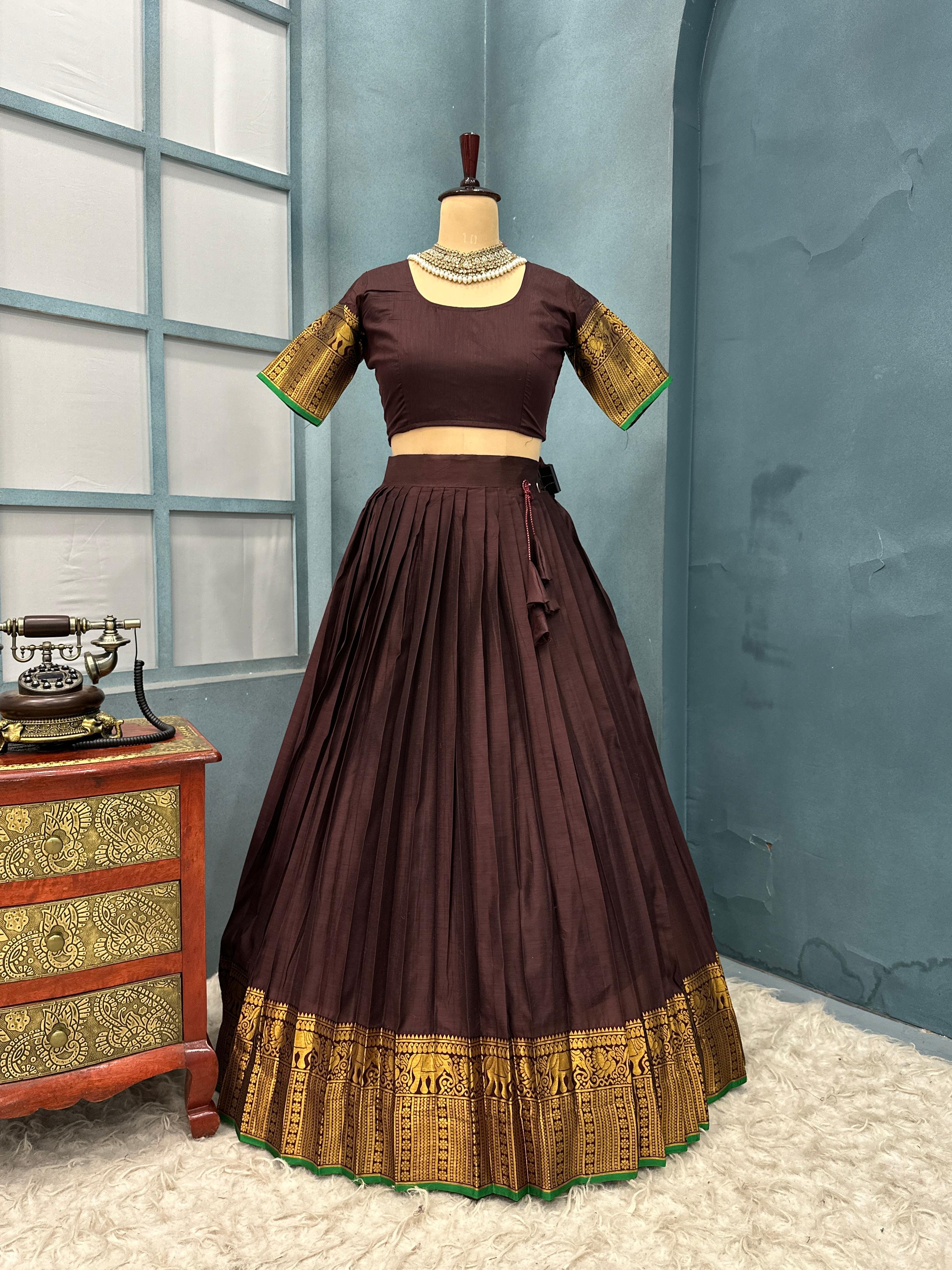 Premium Cotton Silk Fully Stitched Lehenga