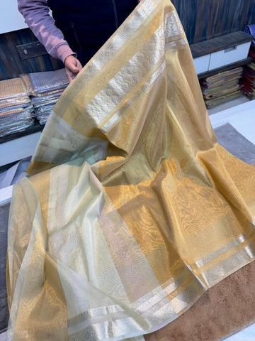 Banarasi Copper Soft Tissue Silk Saree