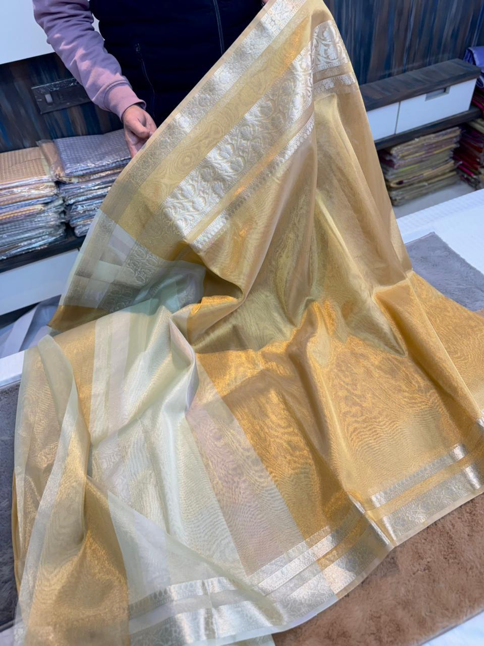 Banarasi Copper Soft Tissue Silk Saree