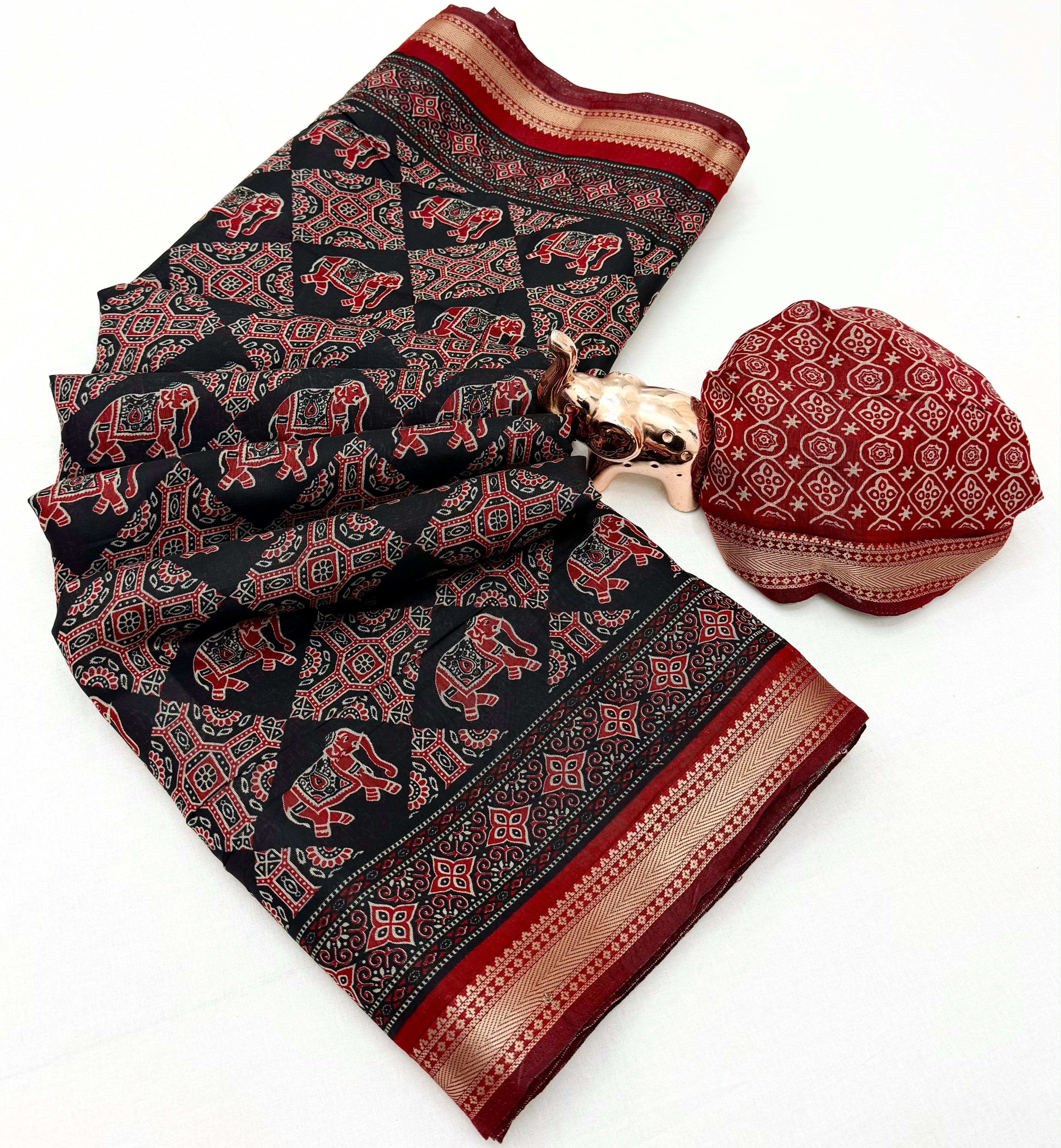 Mul cotton sarees with kalamkari Design