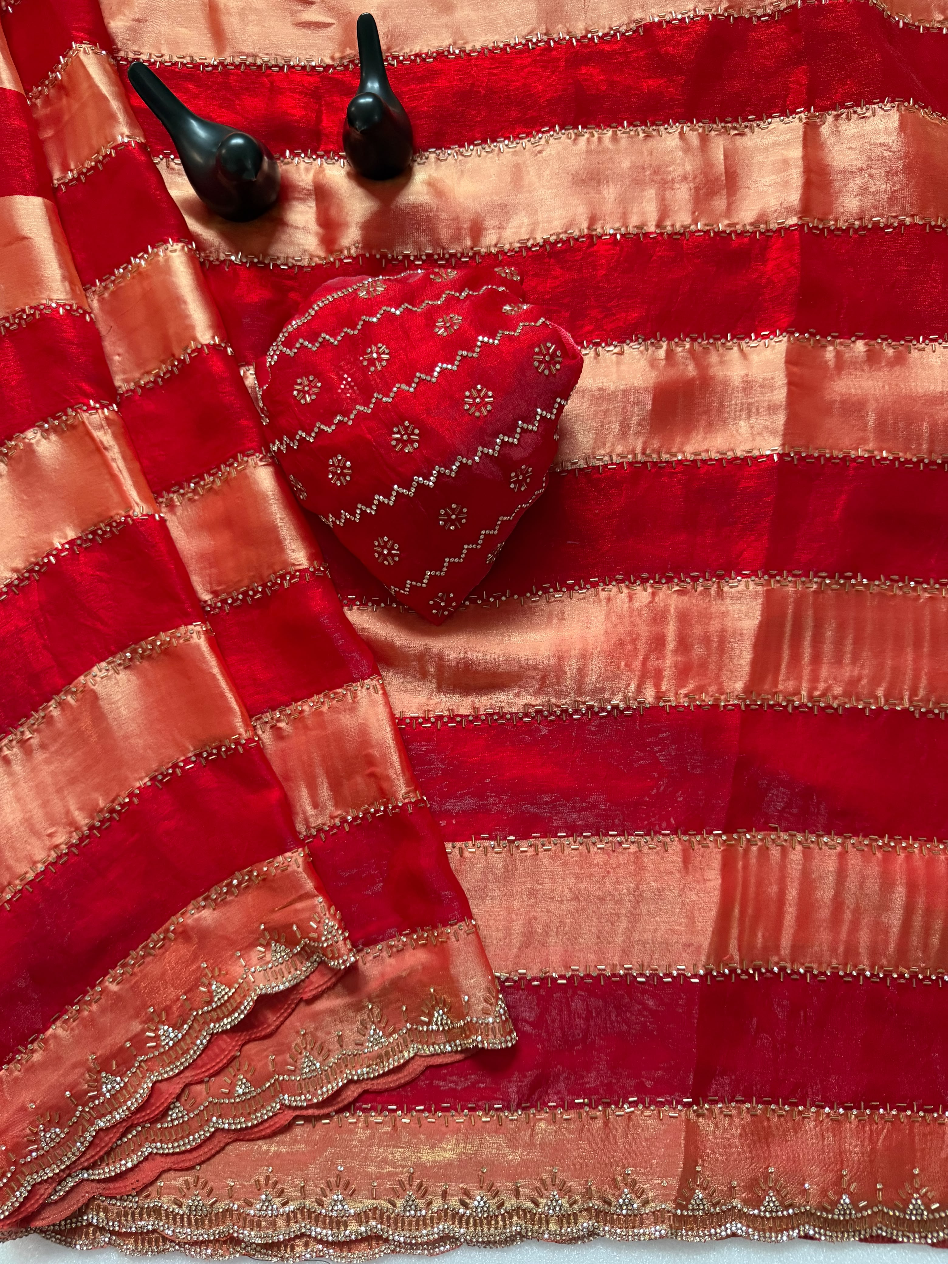 Premium Space Silk Sarees with Jarkhan Work