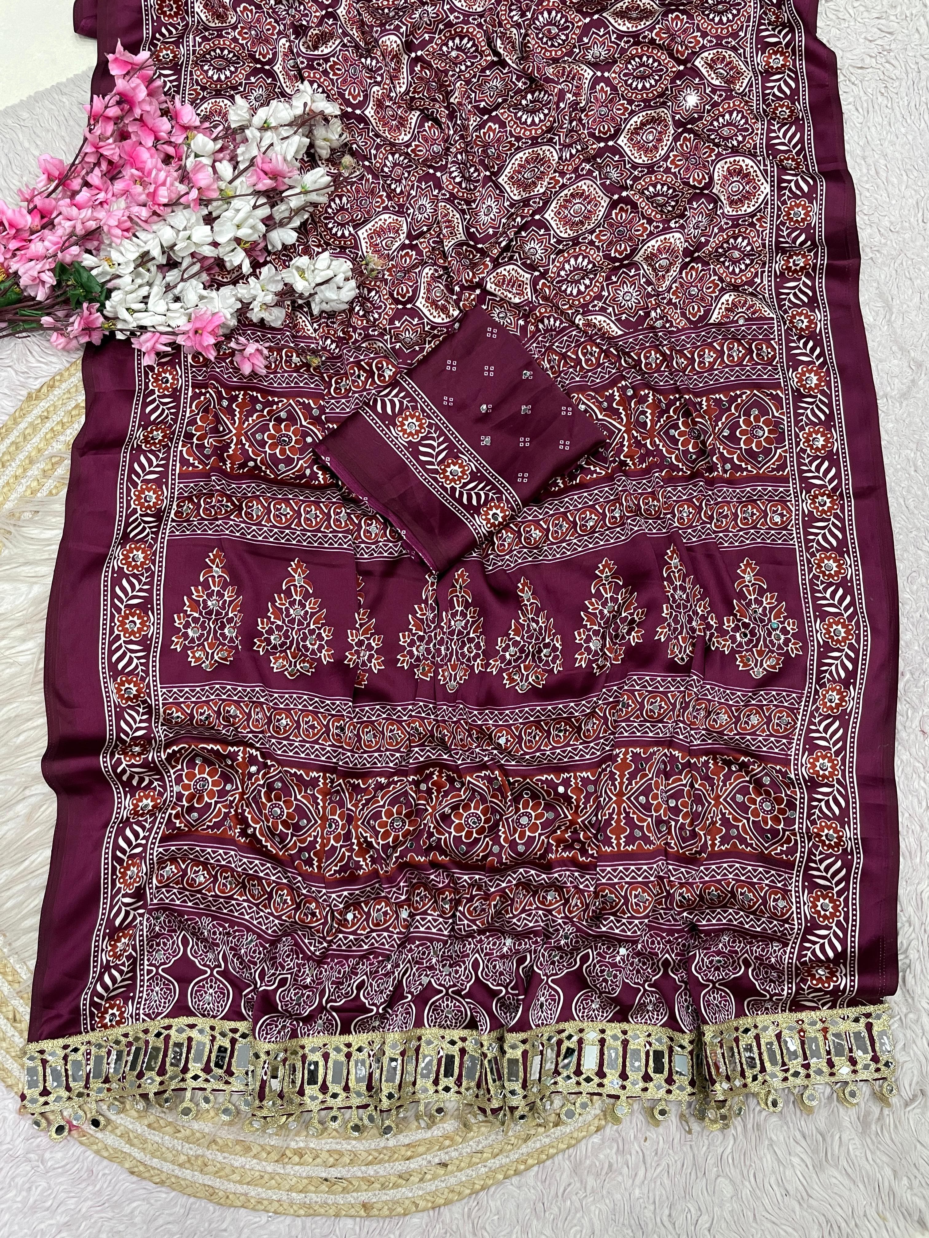 Pure Arjakh Sartin Viscouse Silk Sarees