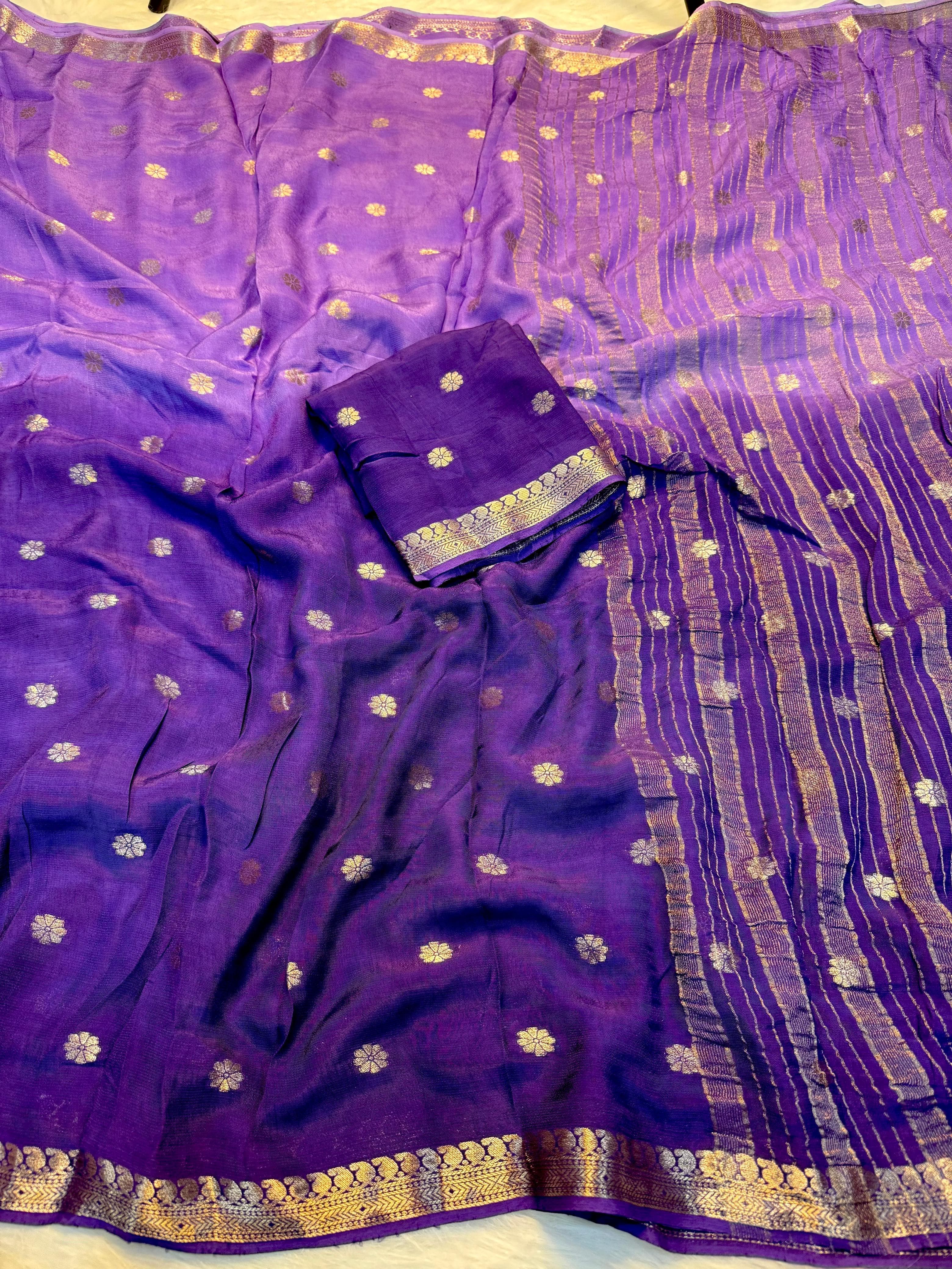 2D Pure viscose weaving jacquard sarees