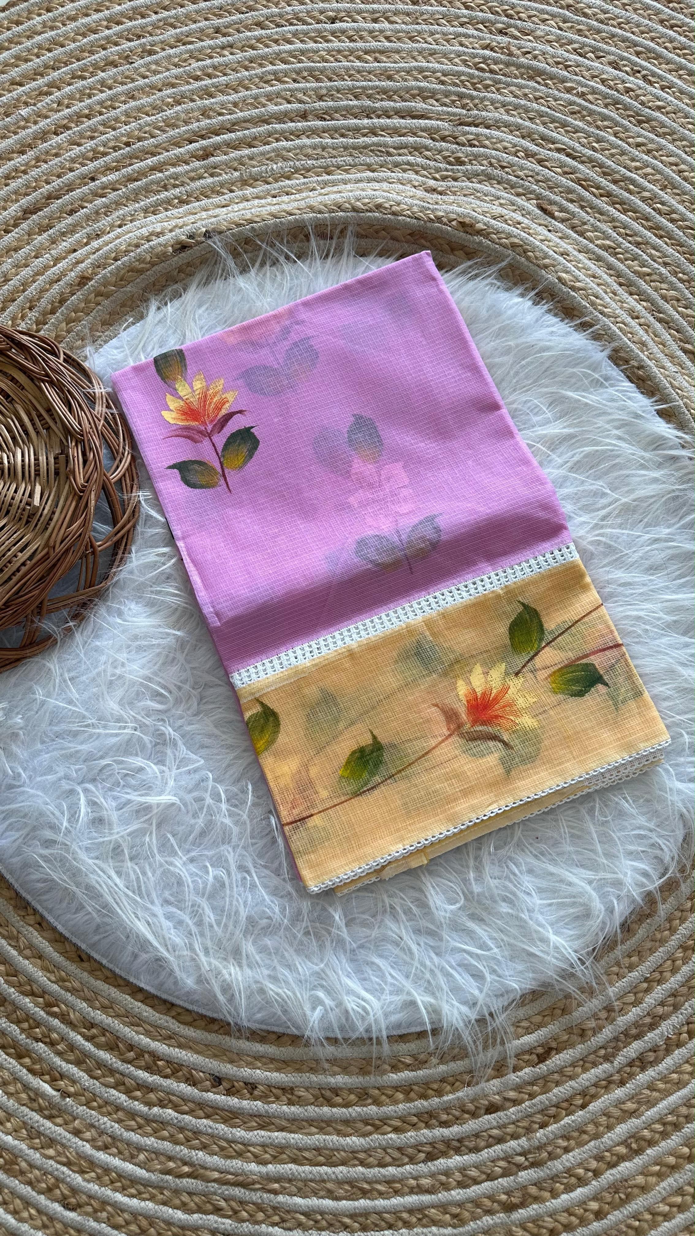 Pure kota hand-painted sarees