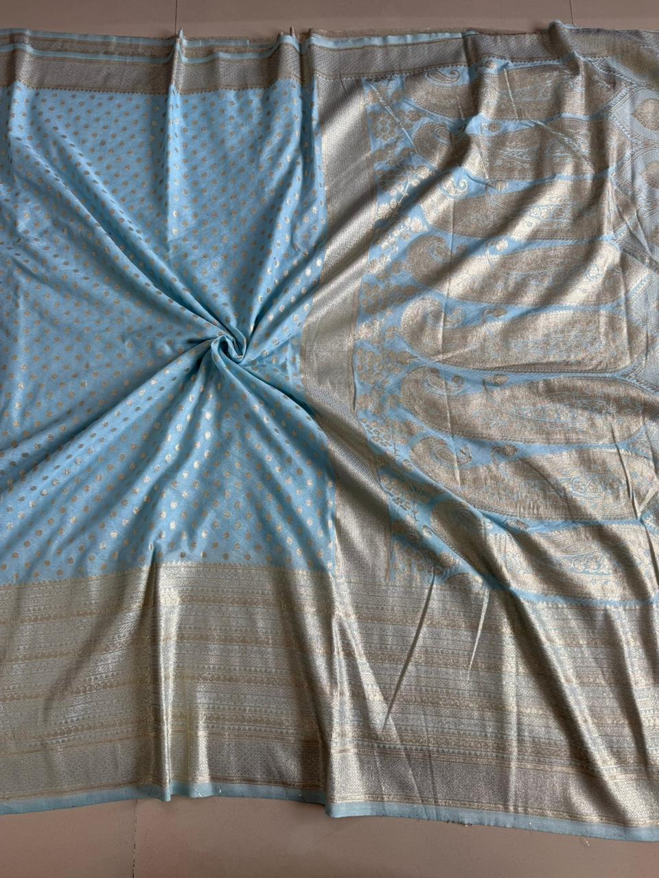 Premium Pure Khadi Crepe Silk Sarees