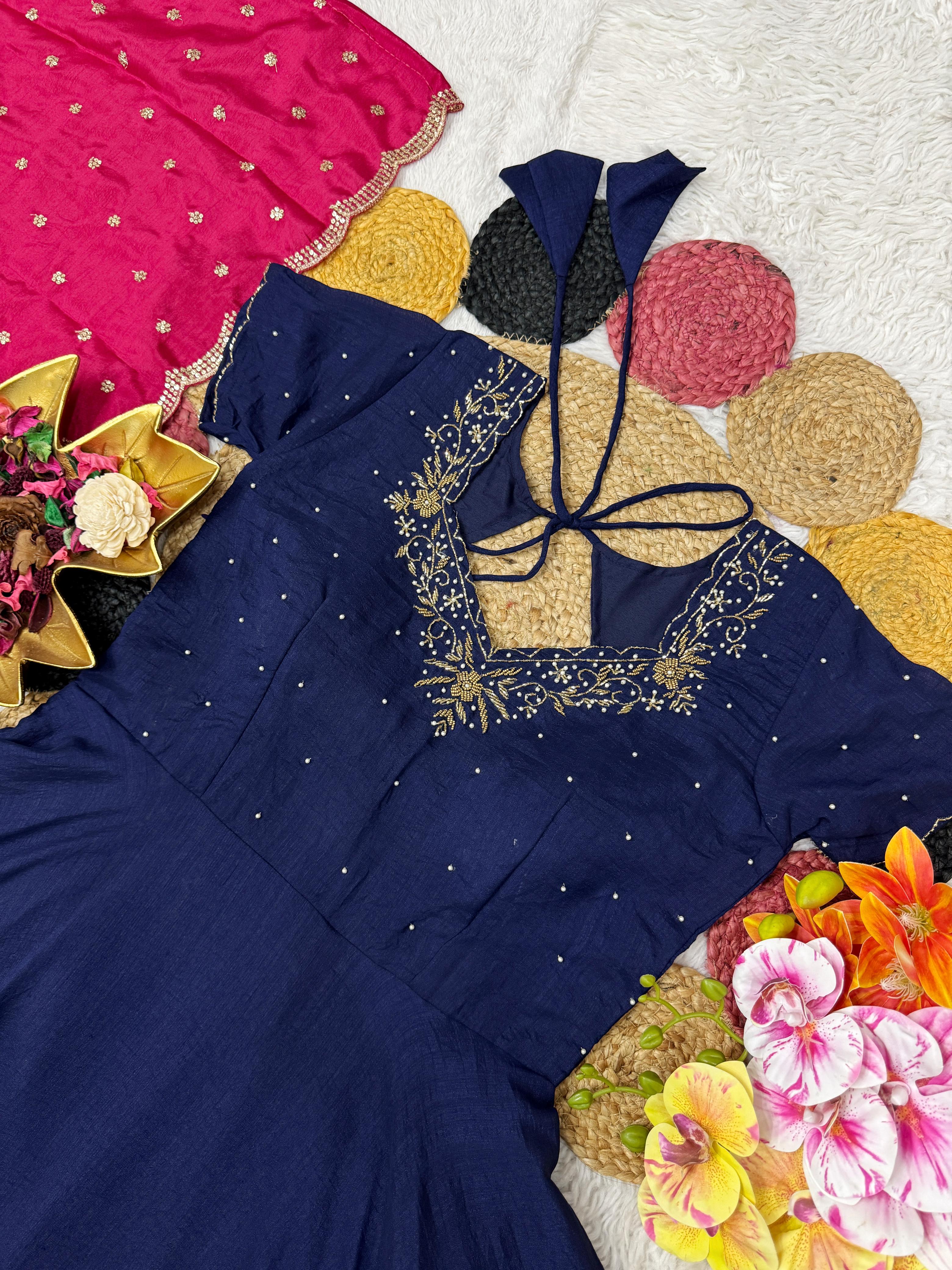 Premium Gown with Maggam Handwork