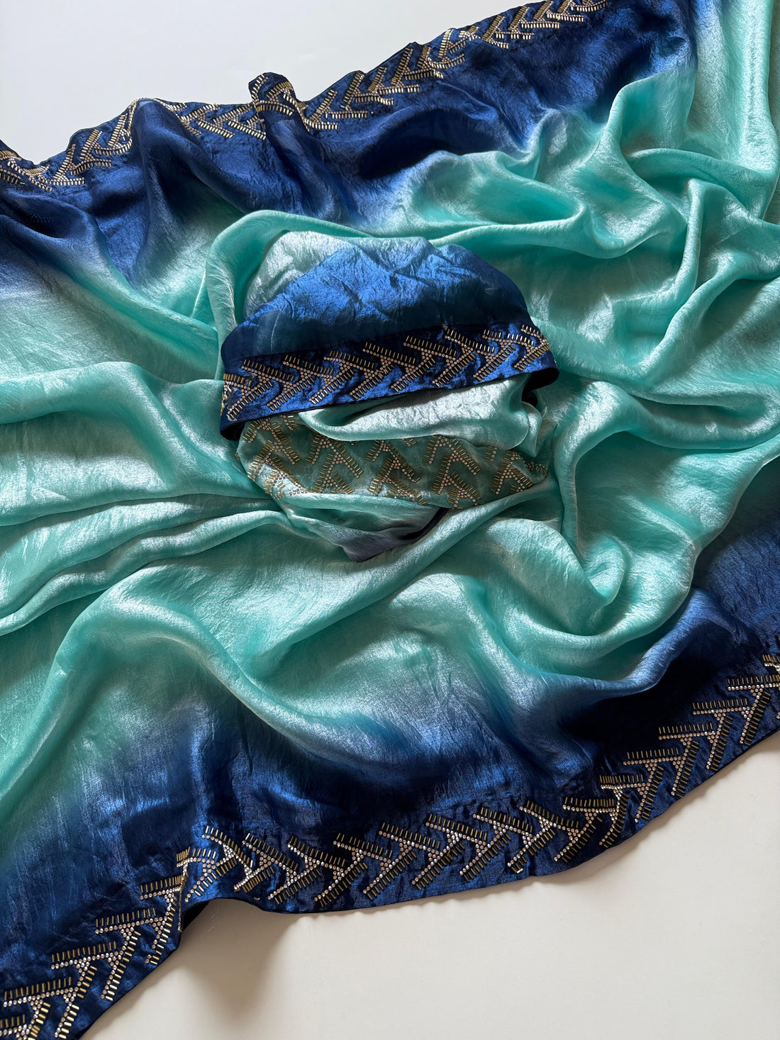 Soft Fendy Satin Fabric Designer Saree