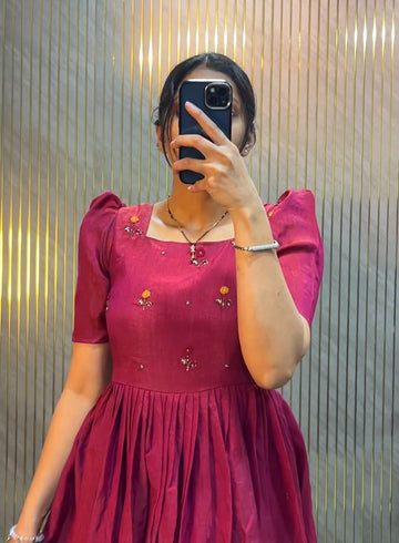 Designer Midi Dress with Handwork