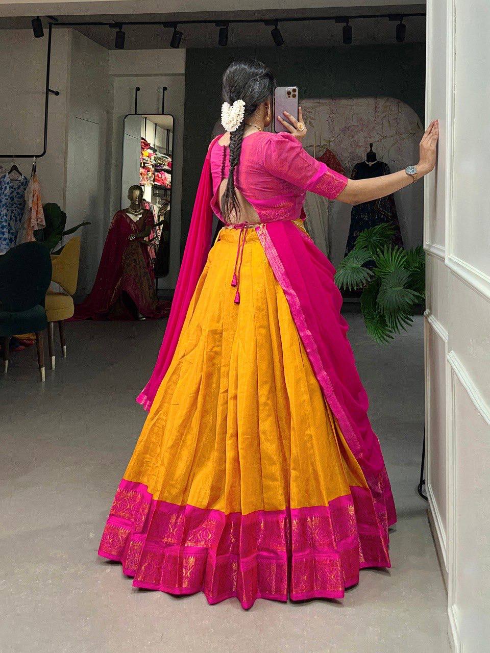 Stitched Lehenga with Unstitched Blouse