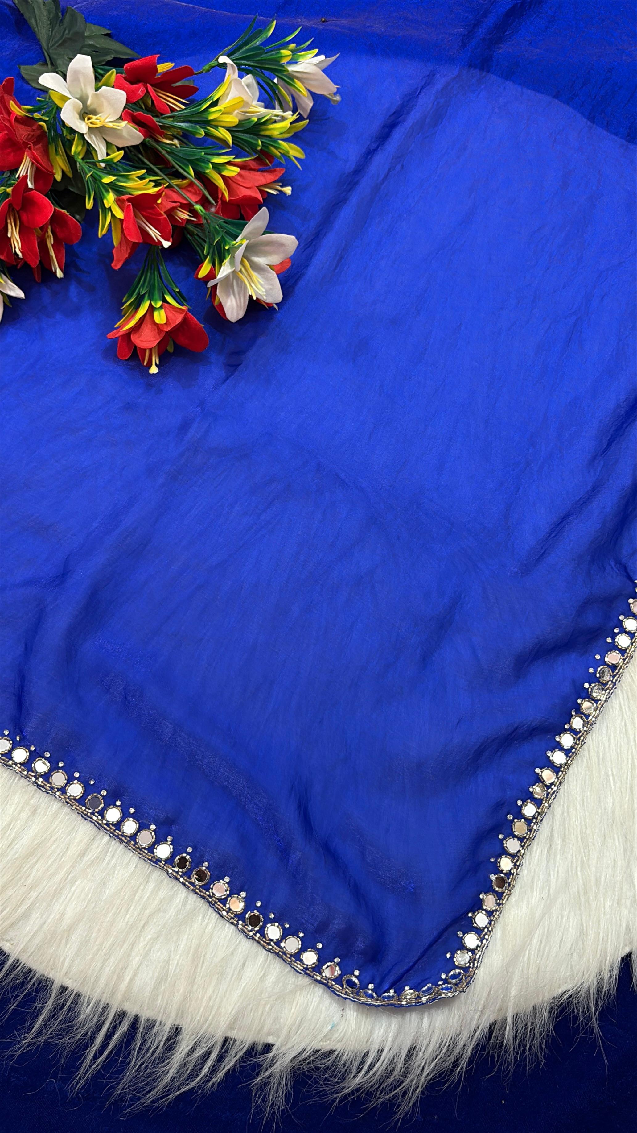 Cocktail mirror work sarees