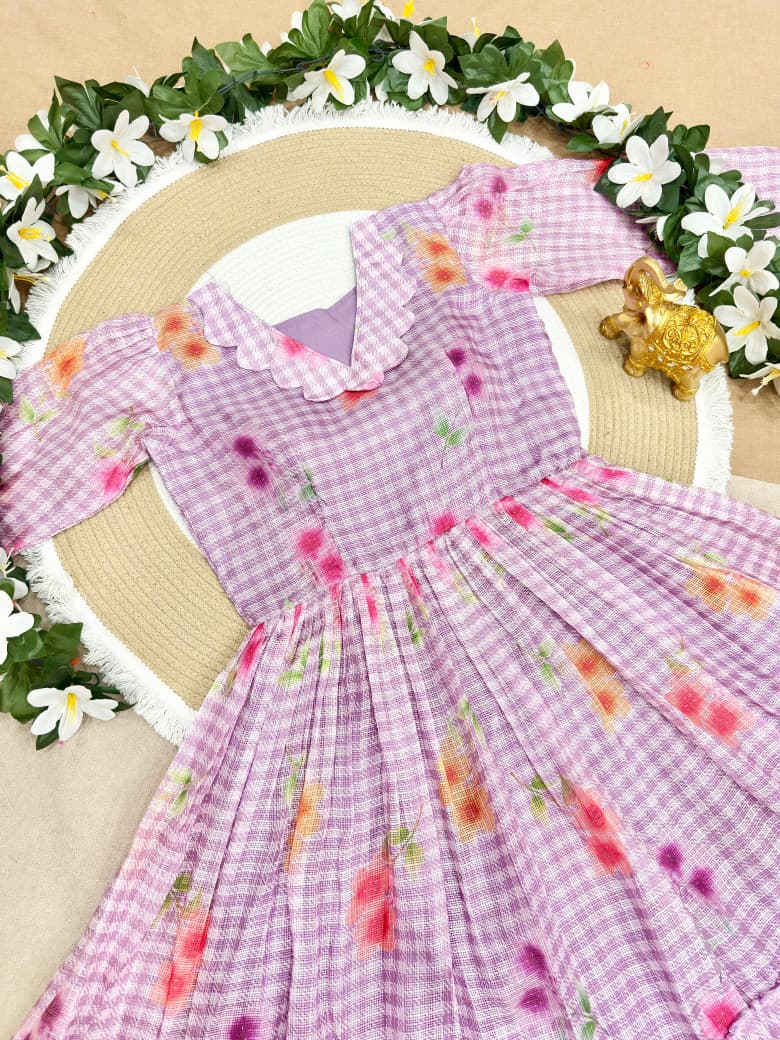 Pure Kota Cotton Designer Frocks