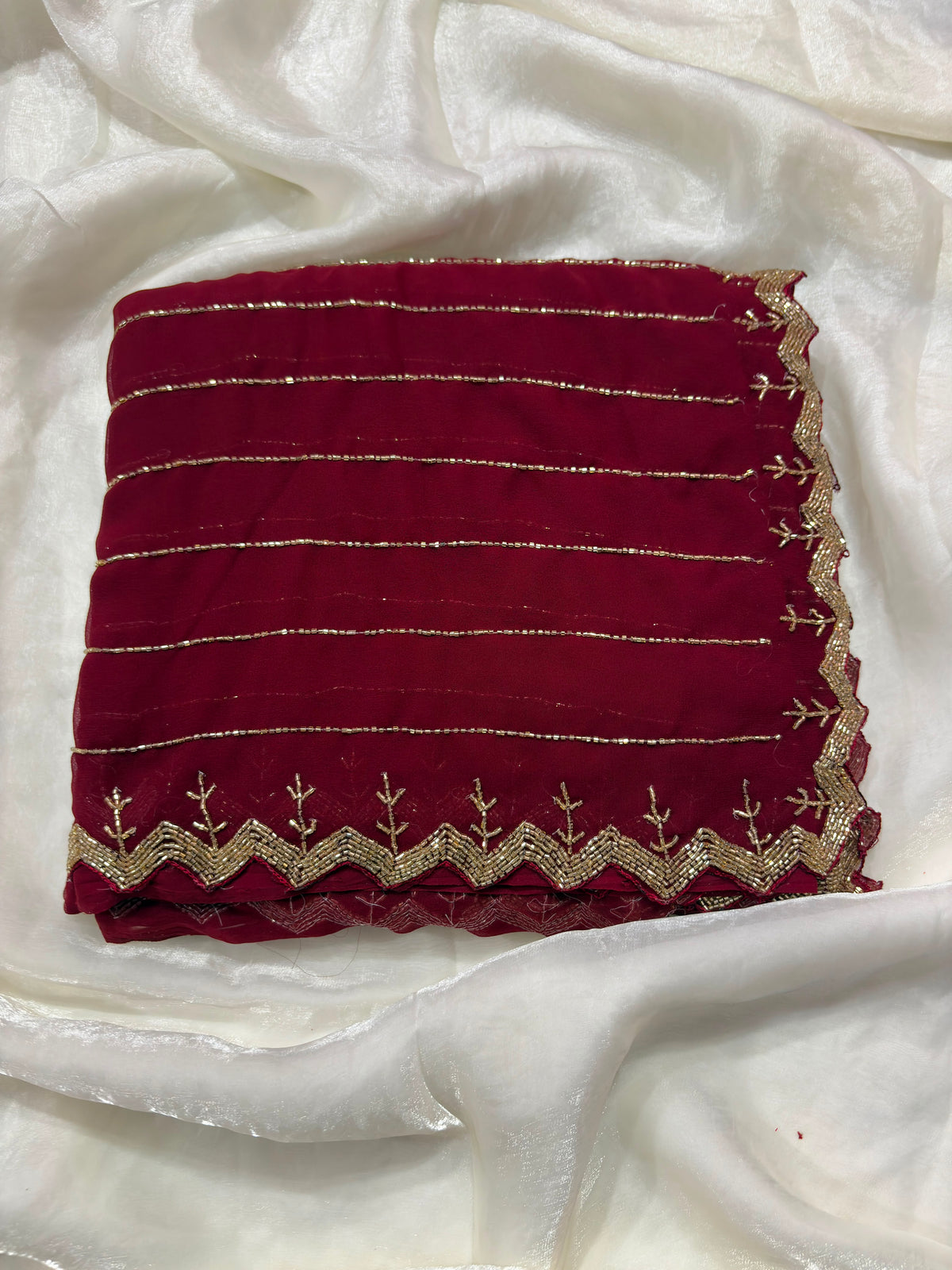 Georgette Designer Work Sarees with cutdana work