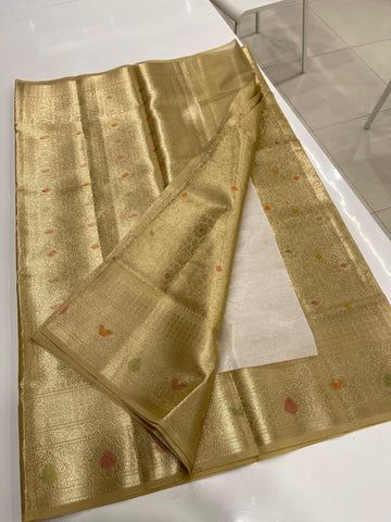 Light Weight Full Golden Tissue Silk Saree