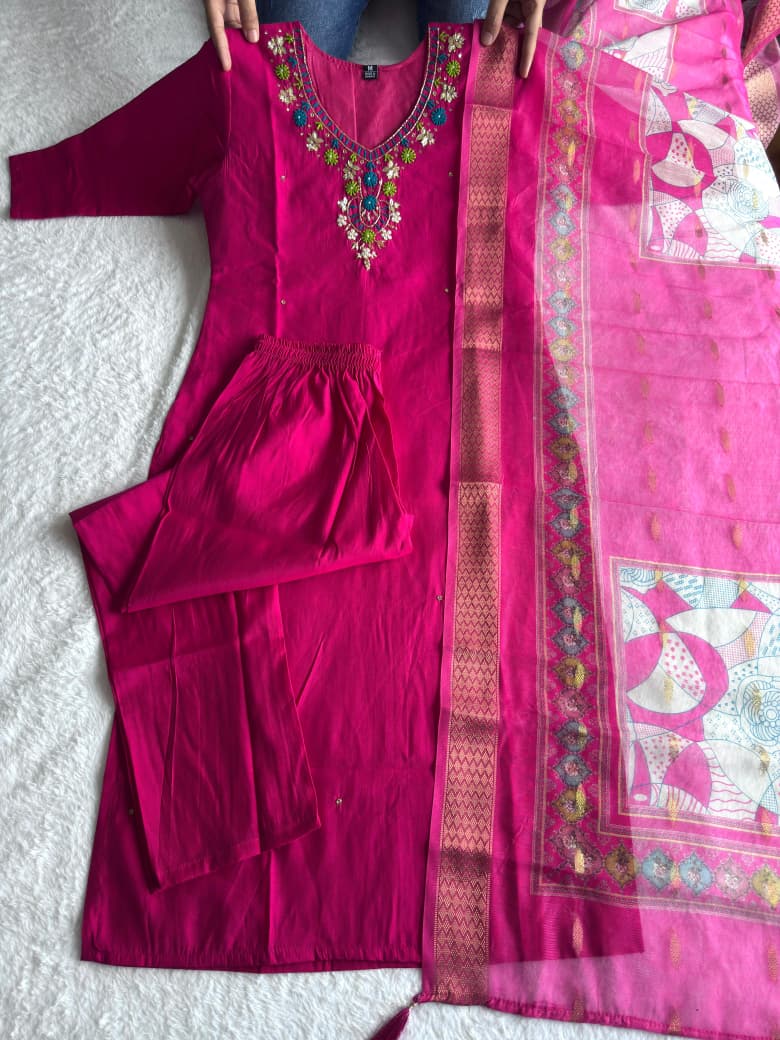 Premium Pink Kurti Set
