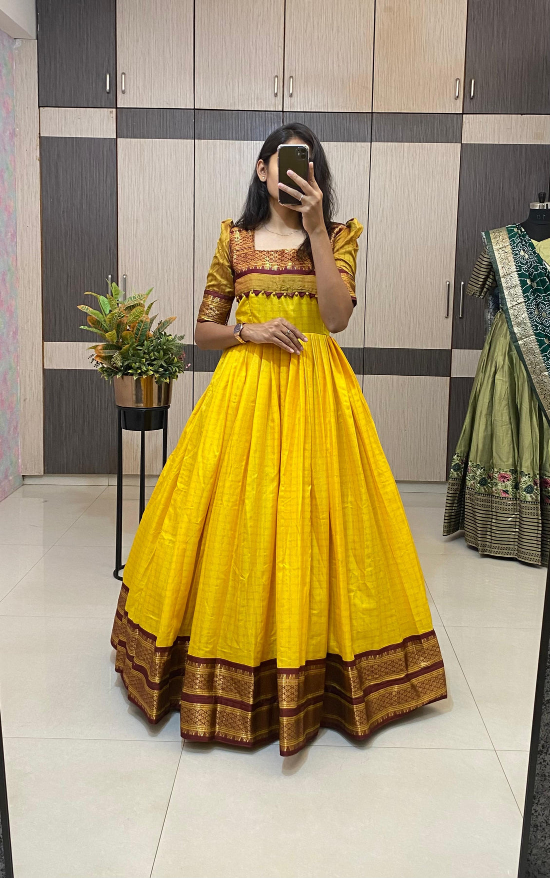 Flared Cotton Silk Long frock