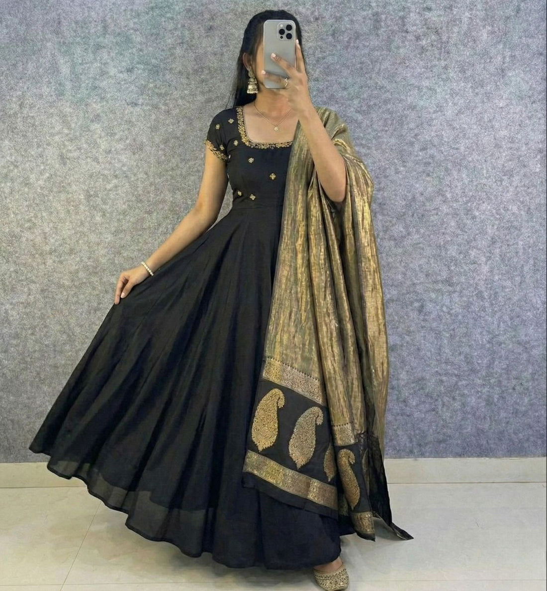 Trending Big Boss Tanuja Style Maggam Work Gown