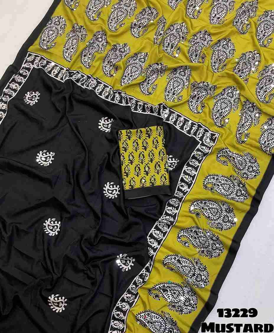 Soft Crepe Silk Ajrakh Printed Saree's
