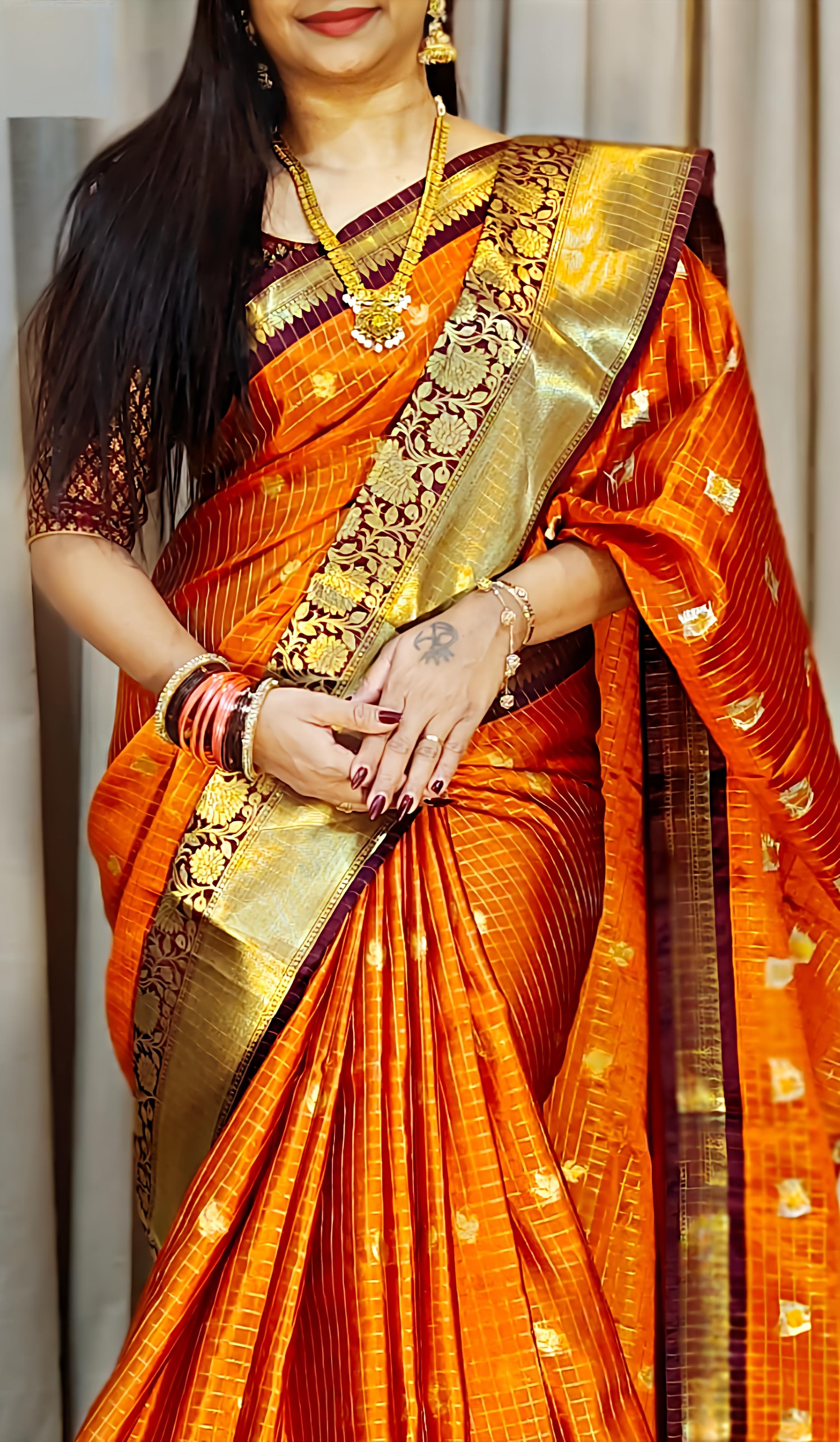 Premium Vintage Banarasi Semi Gadwal Soft Silk Sarees