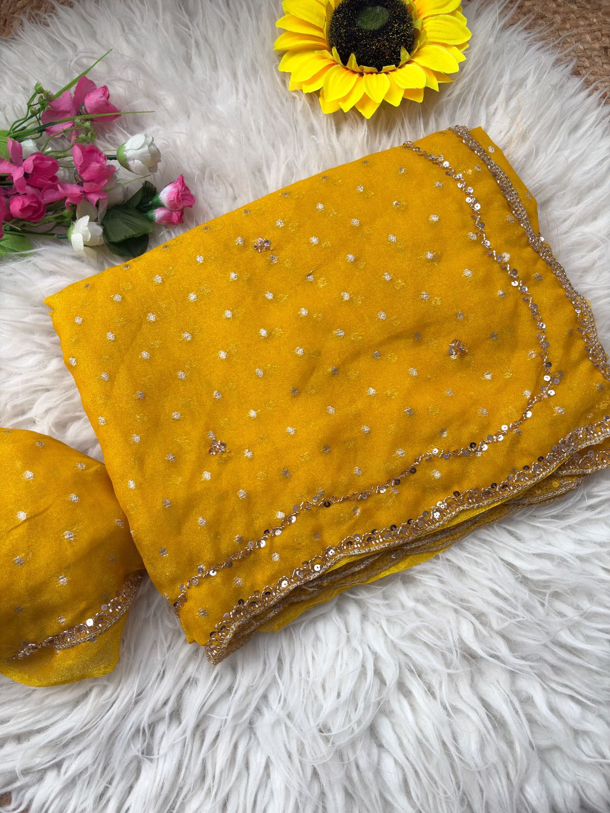 DESIGNER CUT DANA C-PALLU HANDWORK PARTY WERE SAREE