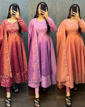 Trendy Banarasi Tissue Gowns