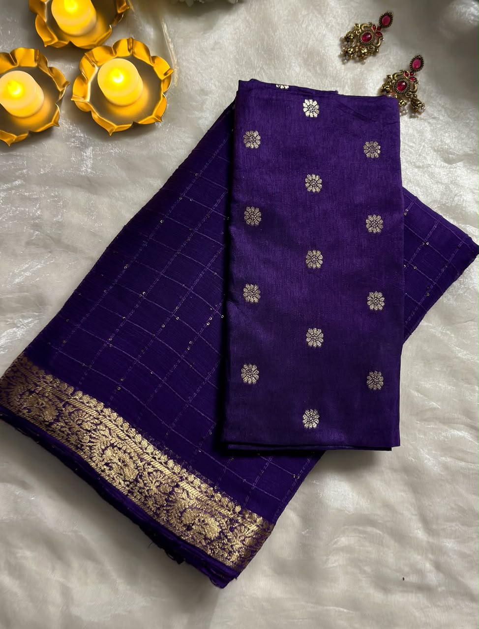 Viscose Georgette Sequence Saree With Weaving Butti Blouse