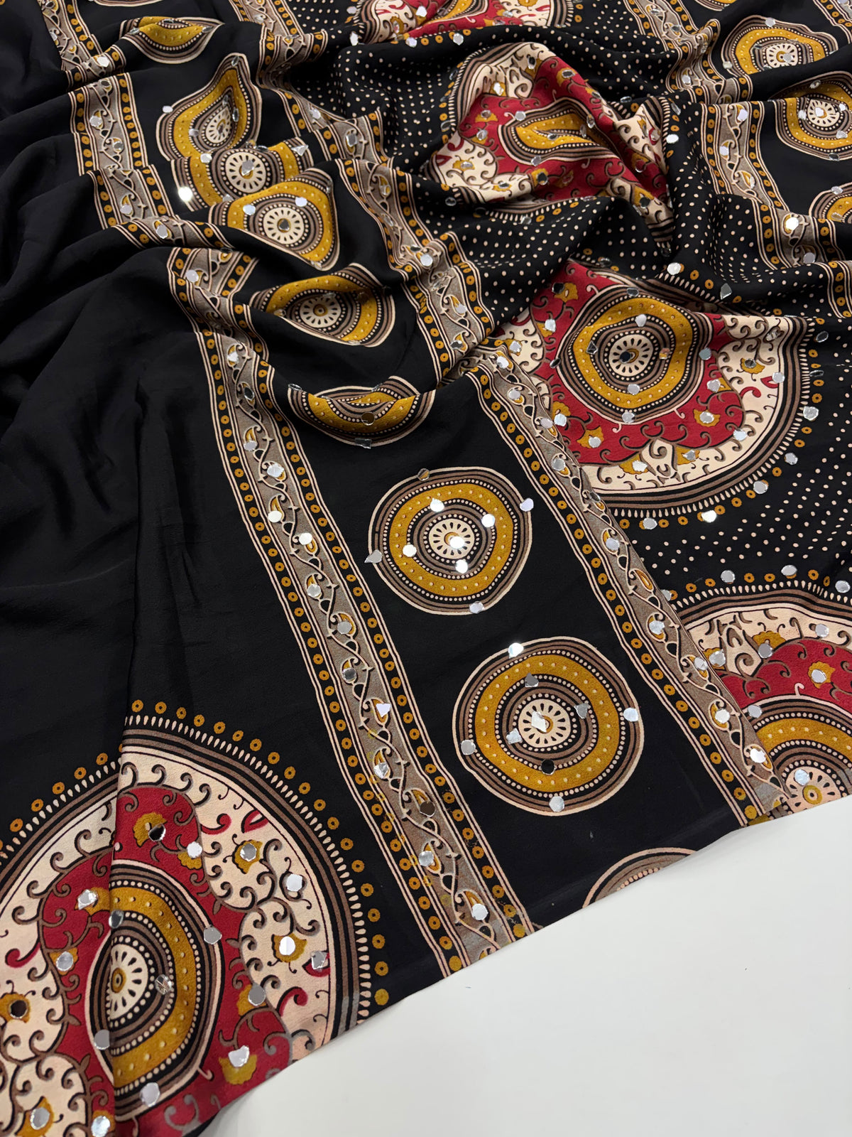 Pure Ajrakh Sartin Viscouse Silk Sarees