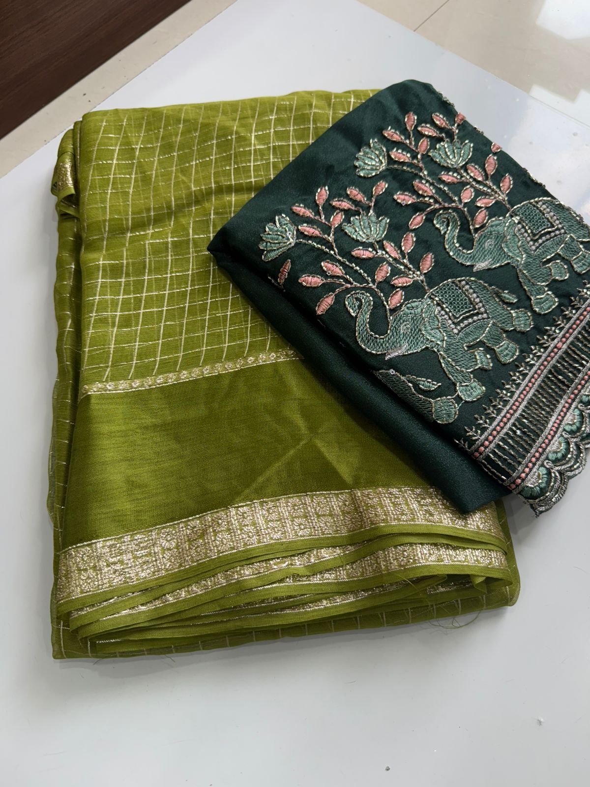 Viscose Georgette Sarees with Sequence Work Blouse