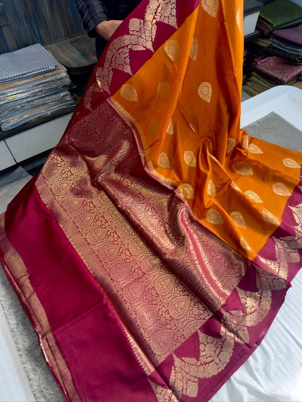 Banarasi Dyble Dupion Soft Silk Fabric