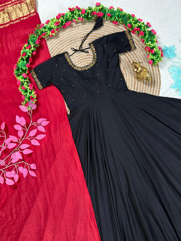Black Anarkali Gown with Duppata