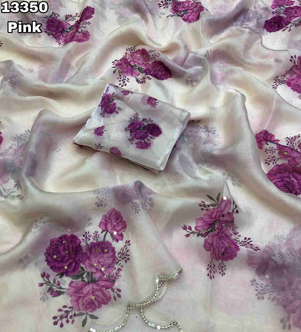 Space Silk Saree with Sequence Work