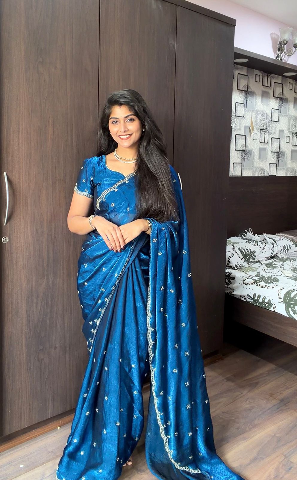 20+ Colors in Celebs Favorite Space Silk Fandy Satin Silk Sarees