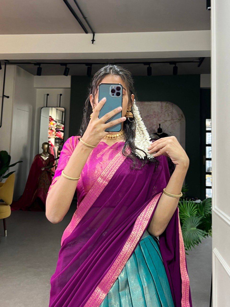 Stitched Lehenga with Unstitched Blouse