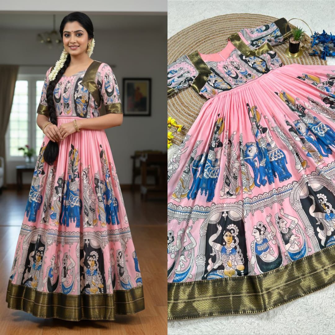 Premium Muslin Cotton Kalamkari Gowns