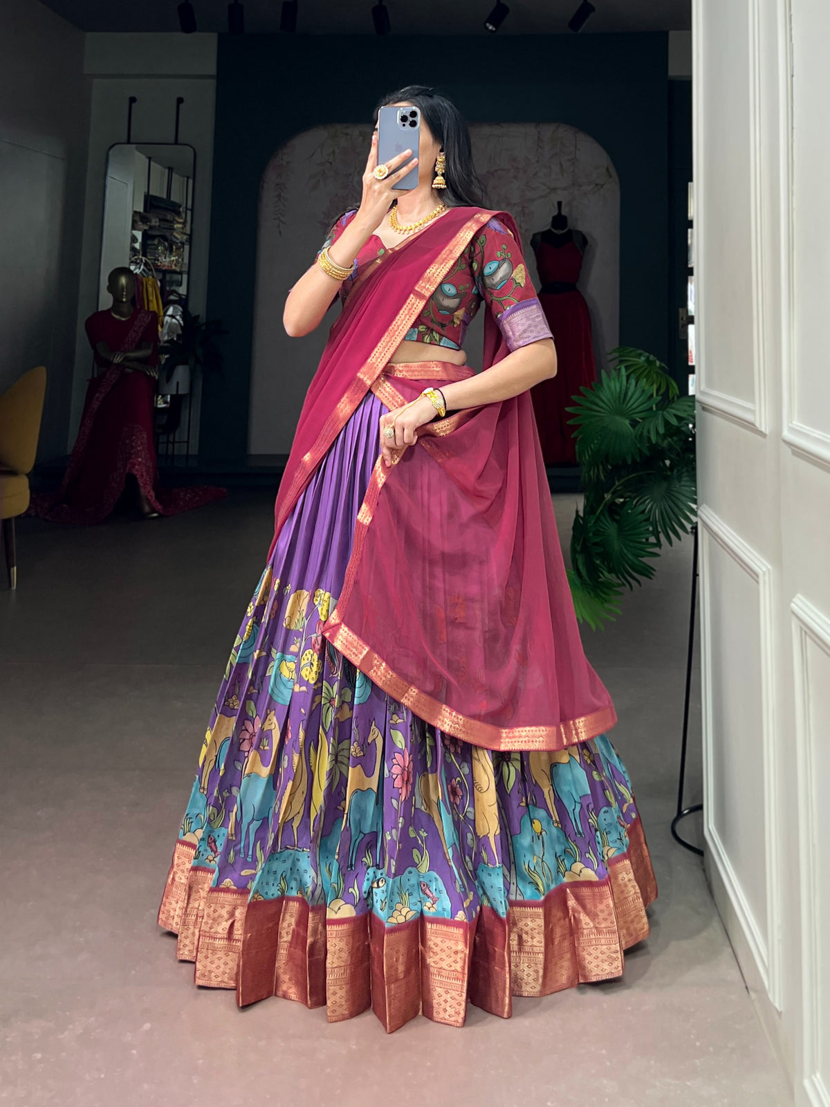 Festive Lehangas with Unstitched Blouse