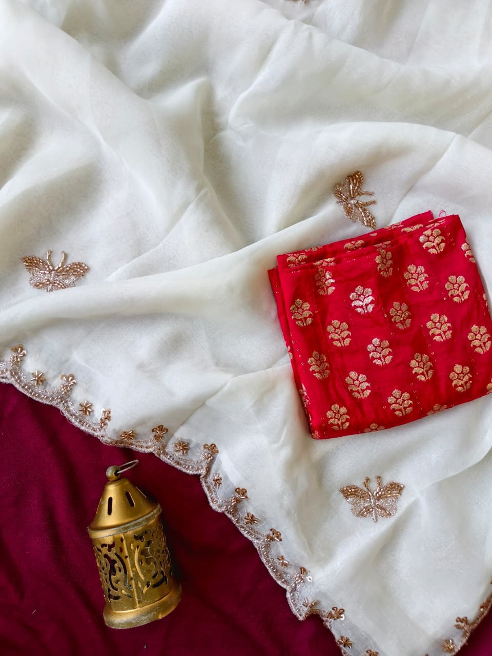 Cocktail Sarees with Cutdana Work