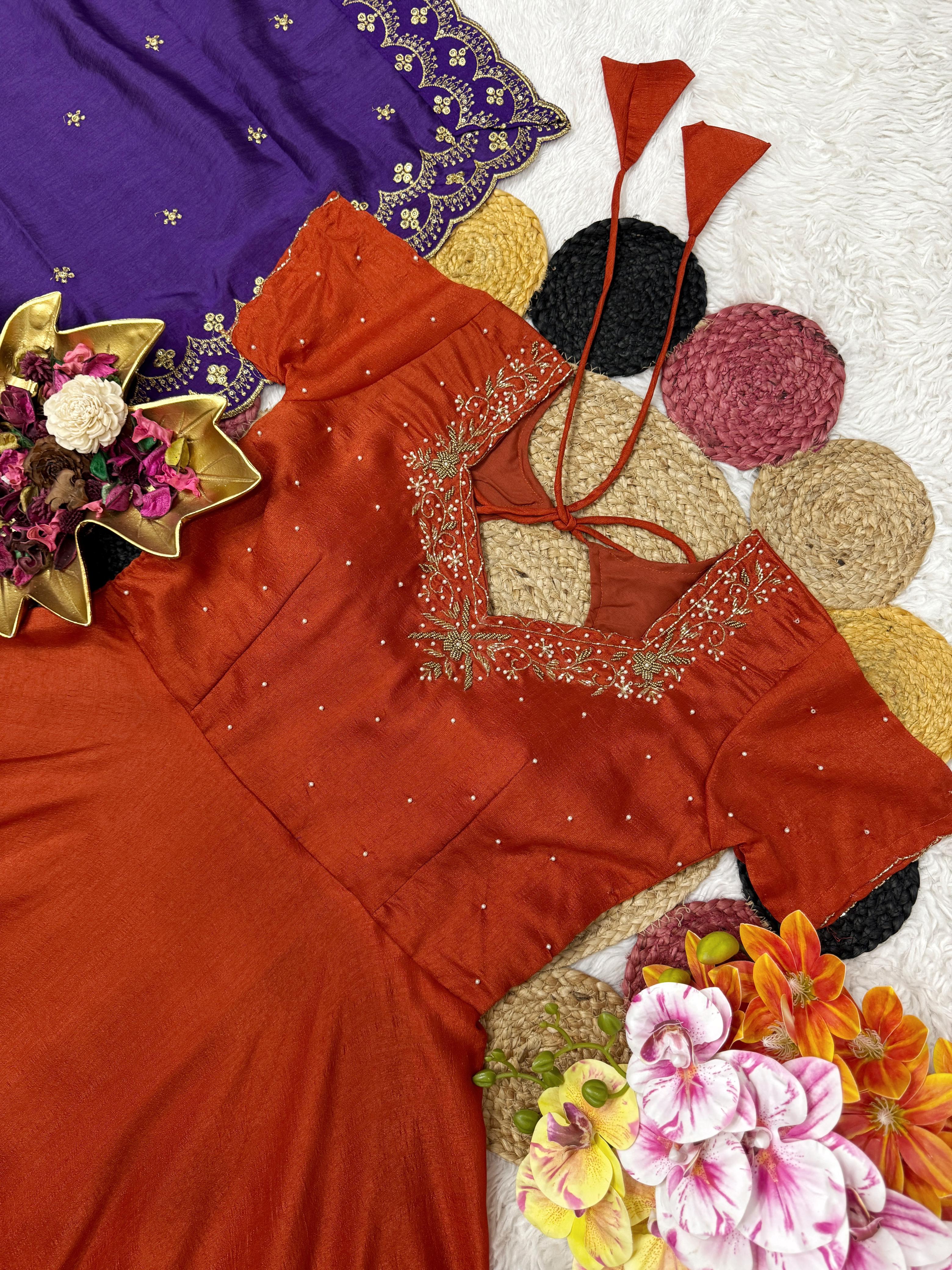 Premium Gown with Maggam Handwork