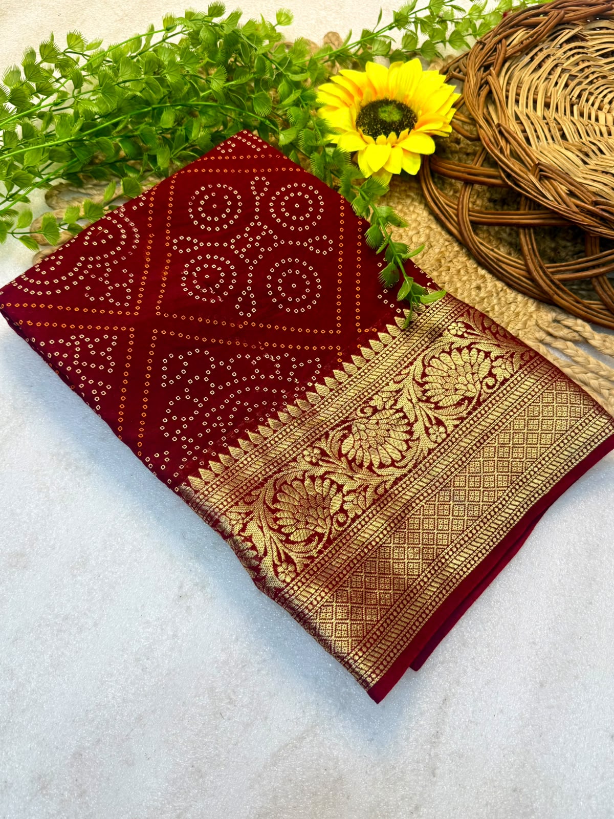 Bandini sarees with kanchi border