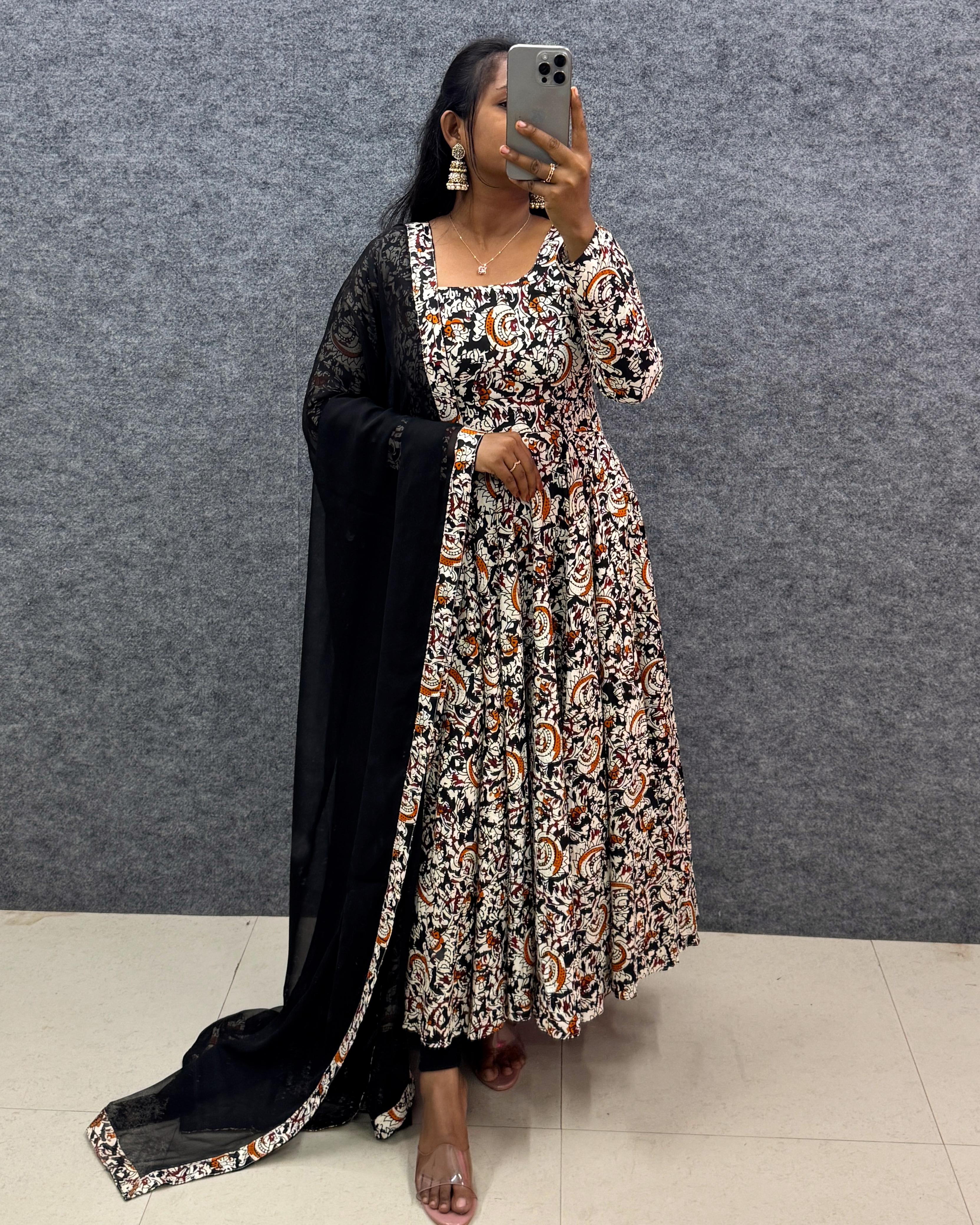 Anarkali Dresses with Hand Block Print