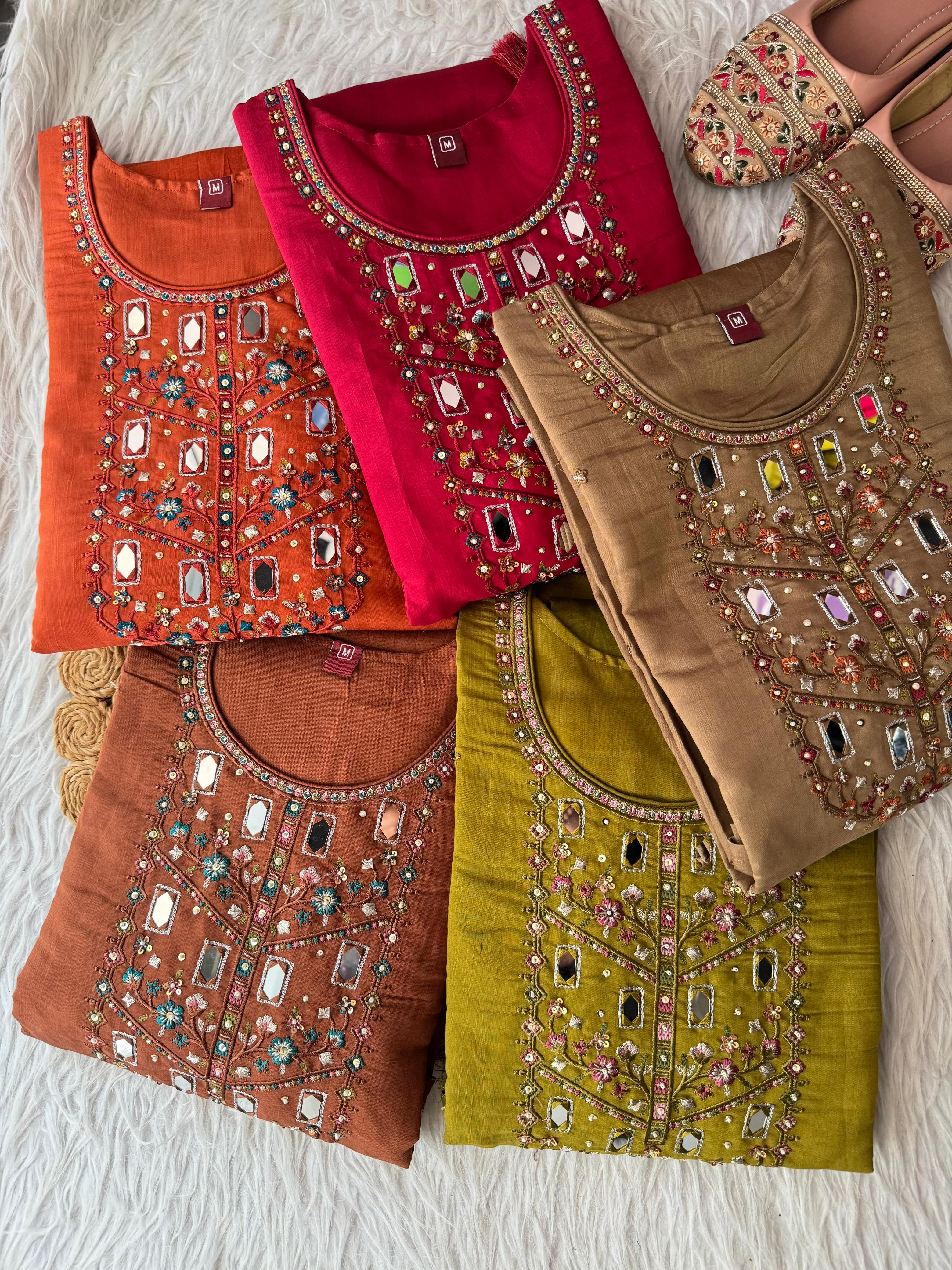 Premium Silk Cotton Kurti Sets