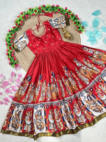 Kalamkari Anarkali Gown