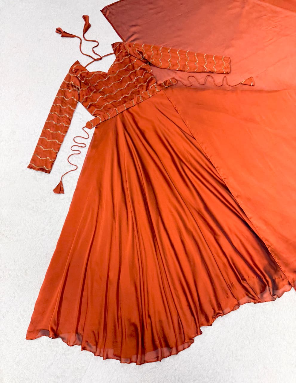 Designer Rangoli Silk Gowns with Beads Sequence Work